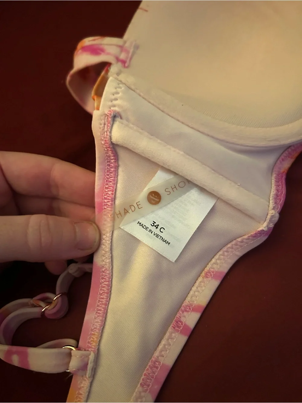 Shade & Shore Tie-Dye Underwire Bra in Pink & Orange